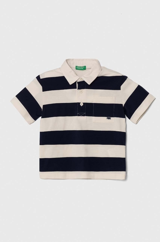 Παιδικά βαμβακερά μπλουζάκια πόλο United Colors of Benetton βαμβάκι σκούρο μπλε 354XG300K.P.Seasonal