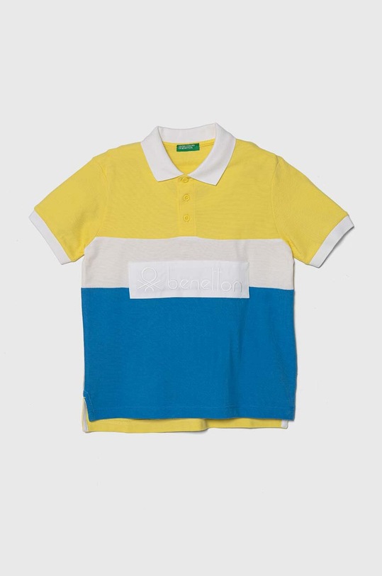 United Colors of Benetton polo bawełniane dziecięce wzorzyste żółty 3088C301G.G.Seasonal
