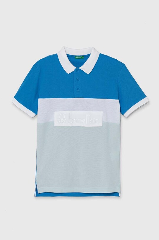 Детское хлопковое поло United Colors of Benetton хлопок голубой 3088C301G.G.Seasonal