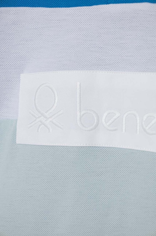 Дитяче бавовняне поло United Colors of Benetton 3088C301G.G.Seasonal блакитний SS24