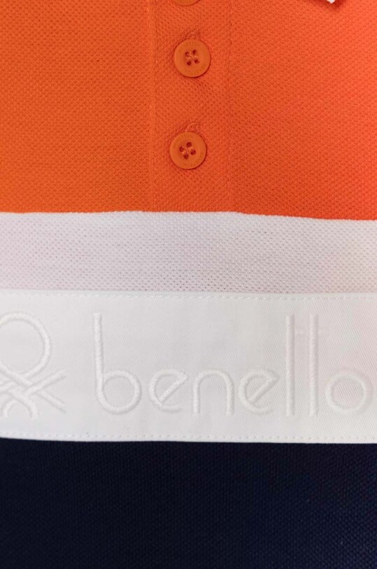 Мальчик Детское хлопковое поло United Colors of Benetton 3088G300N.P.Seasonal оранжевый