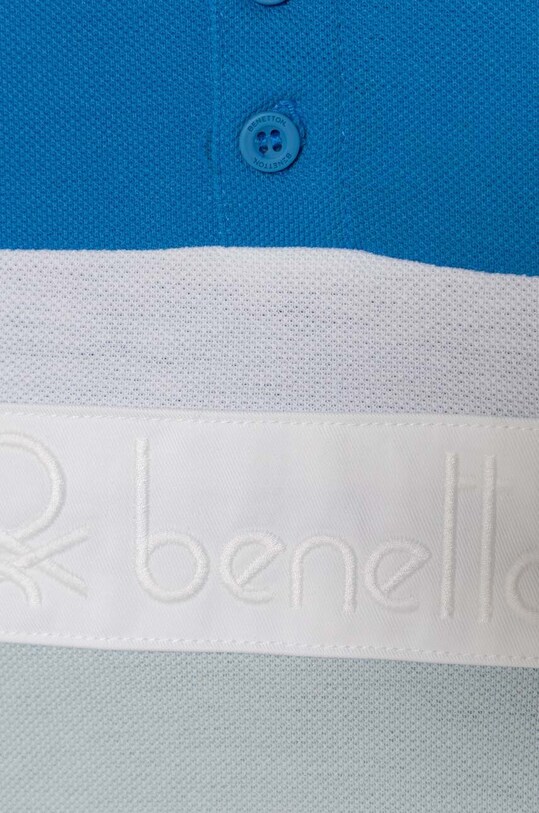 Băieți United Colors of Benetton tricouri polo din bumbac pentru copii 3088G300N.P.Seasonal albastru