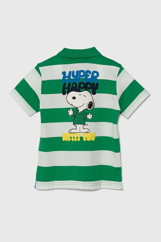 Детское хлопковое поло United Colors of Benetton x Snoopy 34BSG300M.P.Seasonal зелёный SS24