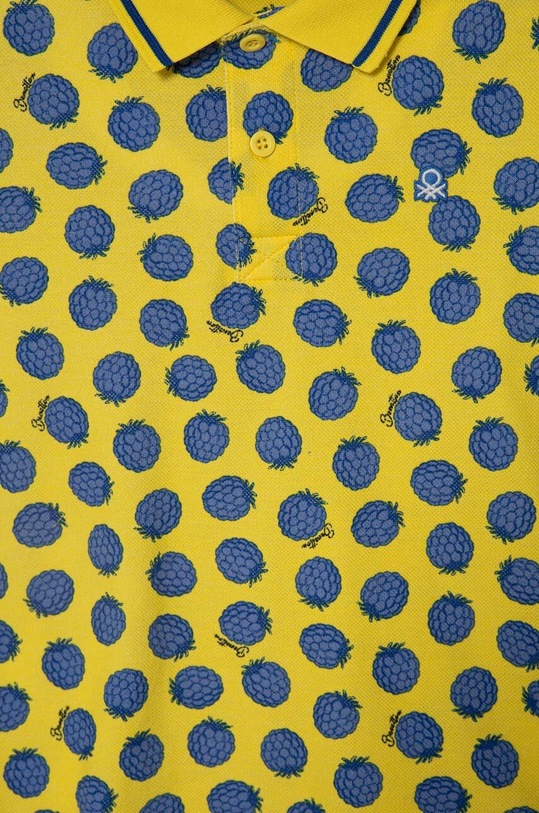 CHLAPEC Dětská bavlněná polokošile United Colors of Benetton 361YC301H.G.Seasonal žlutá