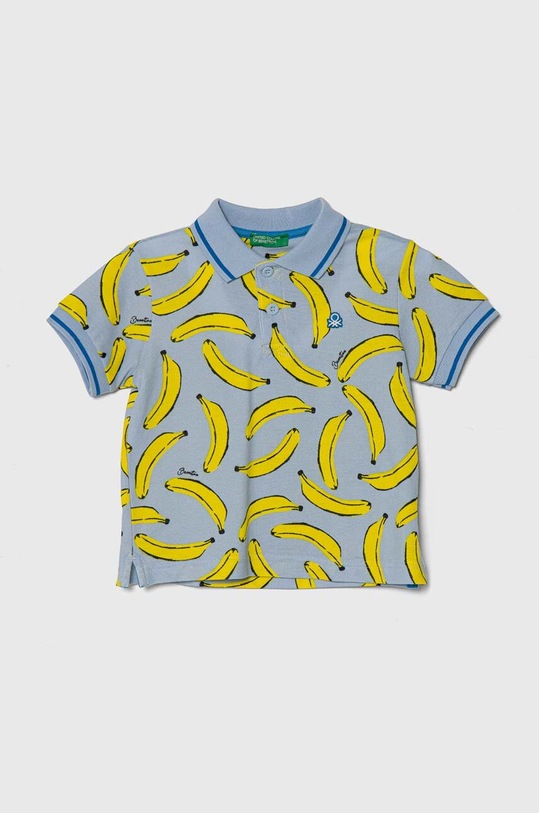 United Colors of Benetton tricouri polo din bumbac pentru copii fixat albastru 361YG300P.P.Seasonal
