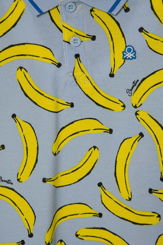 Băieți United Colors of Benetton tricouri polo din bumbac pentru copii 361YG300P.P.Seasonal albastru