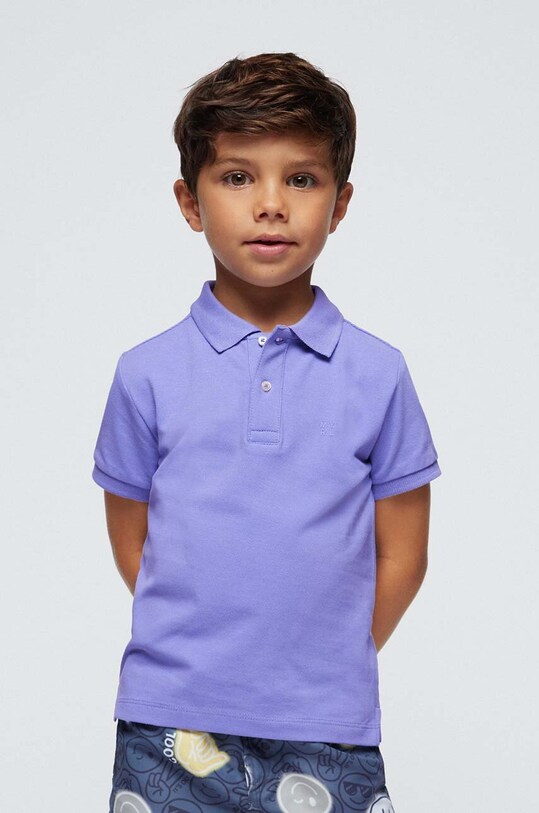 Mayoral polo bawełniane dziecięce bawełna fioletowy 150.5G.Mini.PPYH