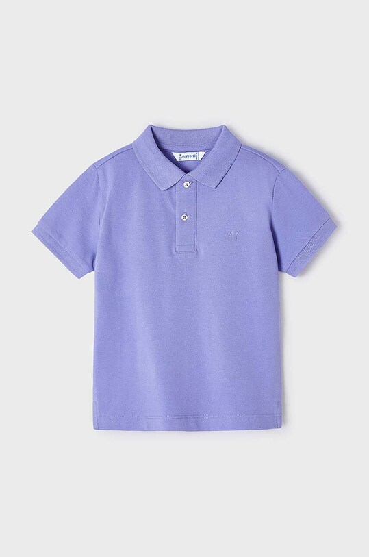 Mayoral polo bawełniane dziecięce 150.5G.Mini.PPYH fioletowy SS24