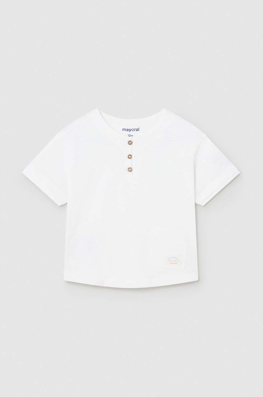 Βρεφικά βαμβακερά μπλουζάκια πόλο Mayoral με κουμπί λευκό 1016.3A.Baby.PPYH