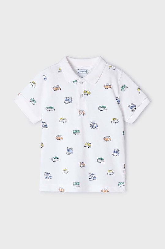 Παιδικό πουκάμισο πόλο Mayoral 3107.5F.Mini.PPYH λευκό SS24