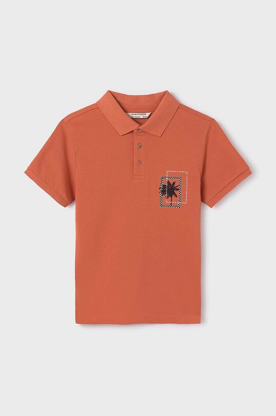 Mayoral tricouri polo din bumbac pentru copii 6112.7C.Junior.PPYH portocaliu SS24