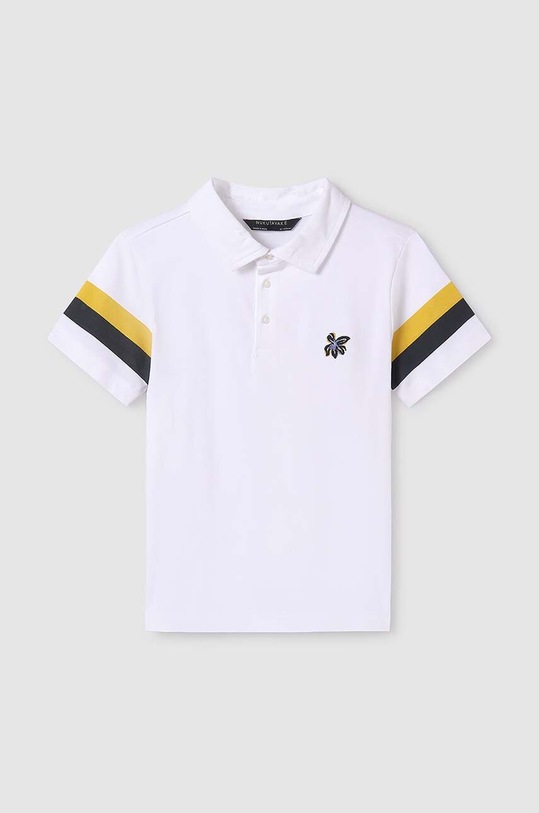 Παιδικά βαμβακερά μπλουζάκια πόλο Mayoral 6114.7E.Junior.PPYH λευκό SS24
