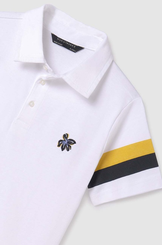 Παιδικά βαμβακερά μπλουζάκια πόλο Mayoral λευκό 6114.7E.Junior.PPYH