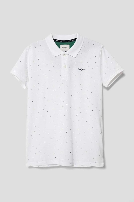 Pepe Jeans polo bawełniane dziecięce UMER wzorzyste biały PB540939