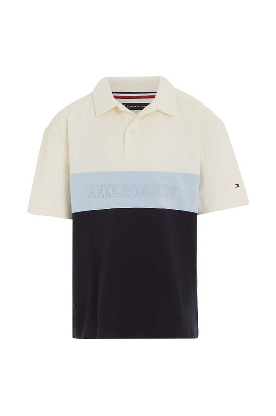 Dětská bavlněná polokošile Tommy Hilfiger KB0KB08945.128.176.PPYH béžová SS24