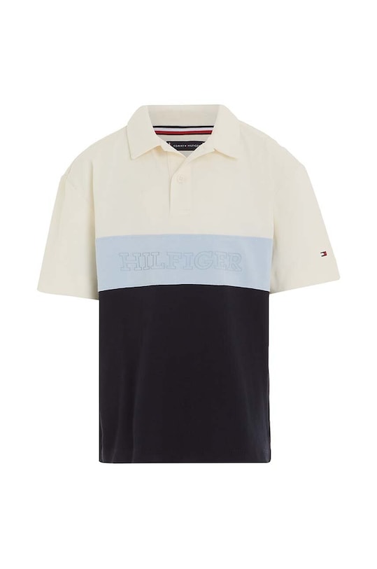 Dětská bavlněná polokošile Tommy Hilfiger KB0KB08945.128.176.PPYH béžová SS24