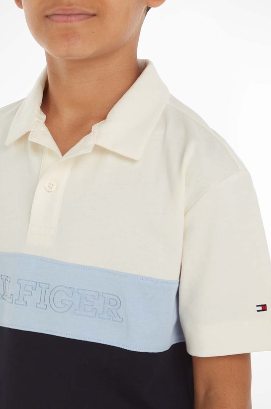 Dětská bavlněná polokošile Tommy Hilfiger KB0KB08945.128.176.PPYH béžová