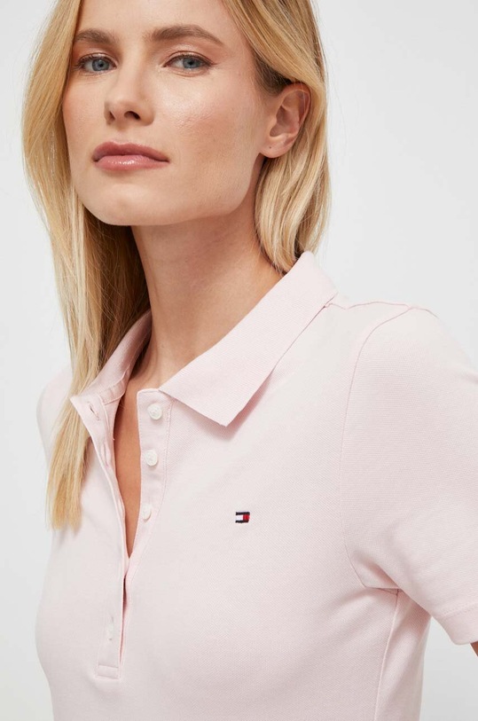 Πόλο Tommy Hilfiger WW0WW37823 ροζ SS24