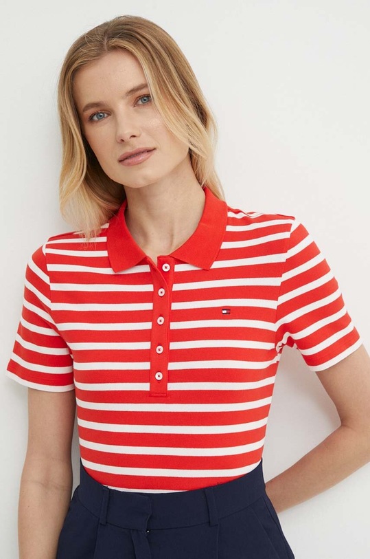 Polo tričko Tommy Hilfiger slim červená WW0WW39530