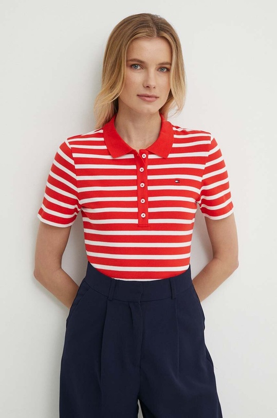 Polo tričko Tommy Hilfiger WW0WW39530 červená SS24