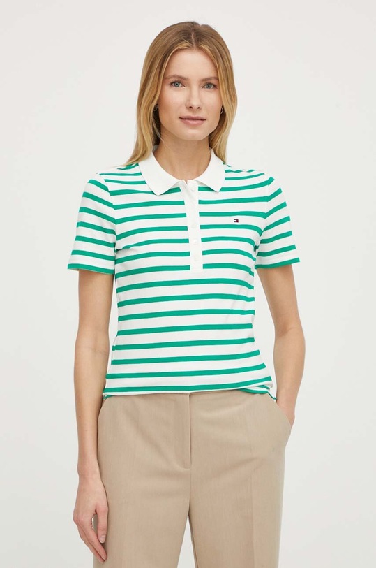 Πόλο Tommy Hilfiger WW0WW39530 πράσινο SS24