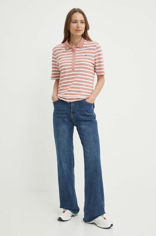 Tommy Hilfiger poló WW0WW39531 rózsaszín SS24