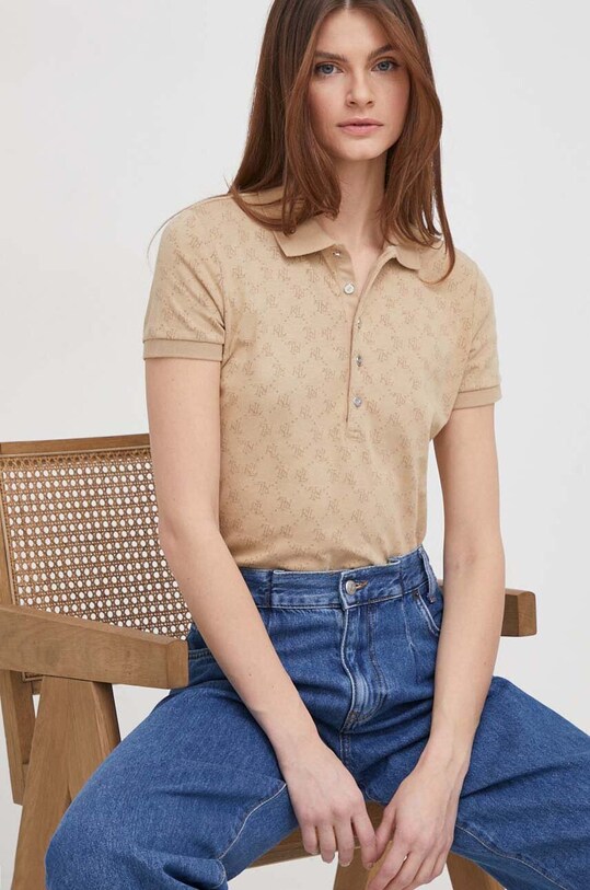 Lauren Ralph Lauren polo regular beżowy 200925751