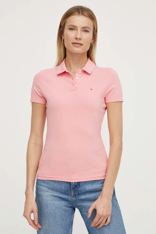 Tommy Jeans polo DW0DW17220 różowy AW24