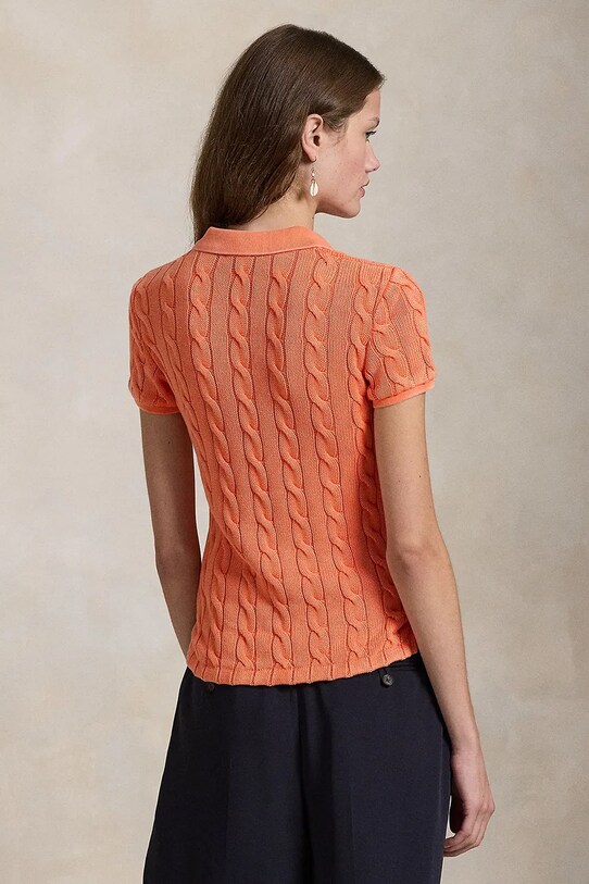 Хлопковое поло Polo Ralph Lauren 211943010 оранжевый SS25