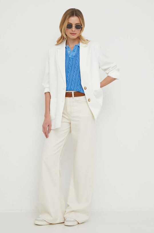 Бавовняне поло Polo Ralph Lauren 211943010 блакитний SS25