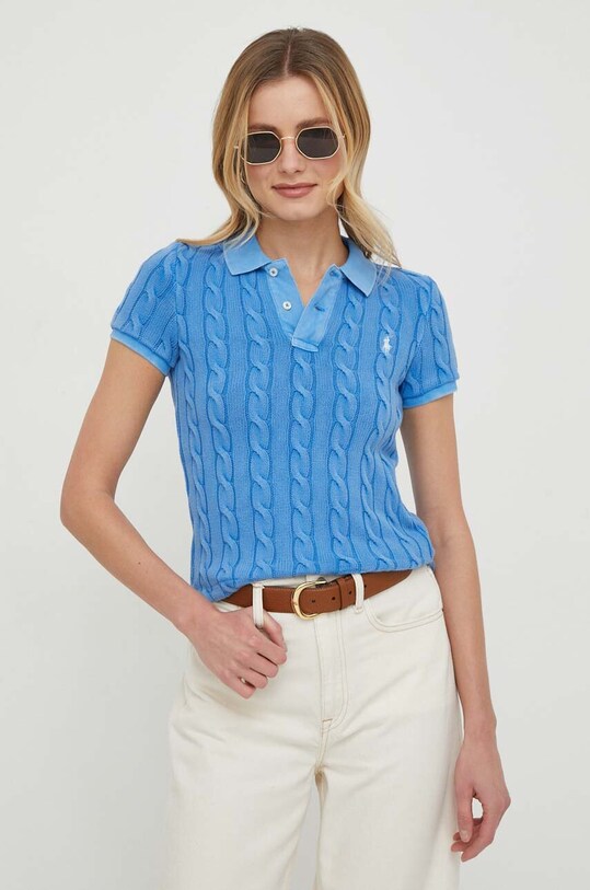 Бавовняне поло Polo Ralph Lauren блакитний 211943010