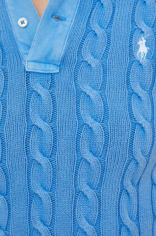 Бавовняне поло Polo Ralph Lauren 211943010 блакитний