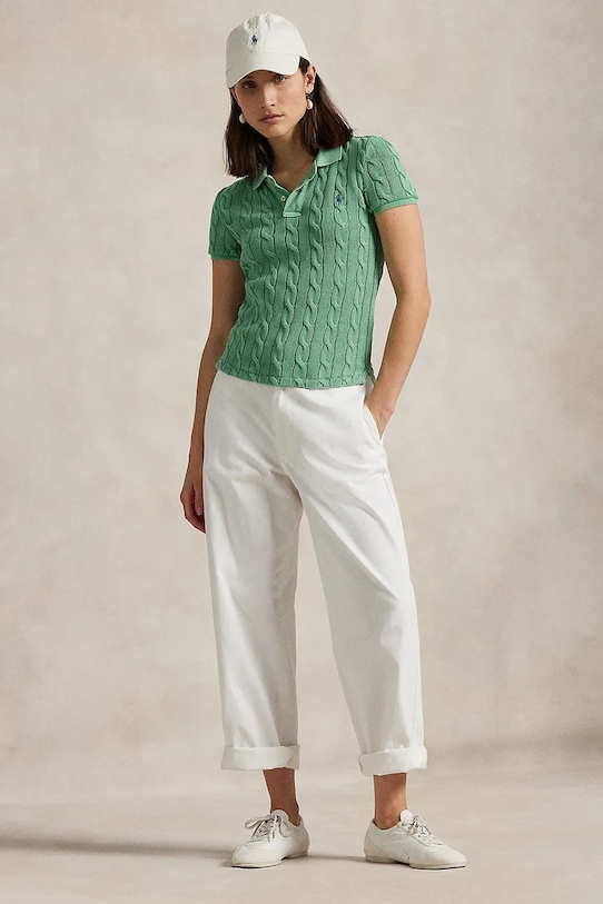 Odzież Polo Ralph Lauren polo bawełniane 211943010 zielony