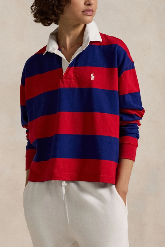 Βαμβακερή μπλούζα με μακριά μανίκια Polo Ralph Lauren κόκκινο 211943012