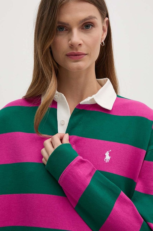 Bavlněné tričko s dlouhým rukávem Polo Ralph Lauren zelená 211943012