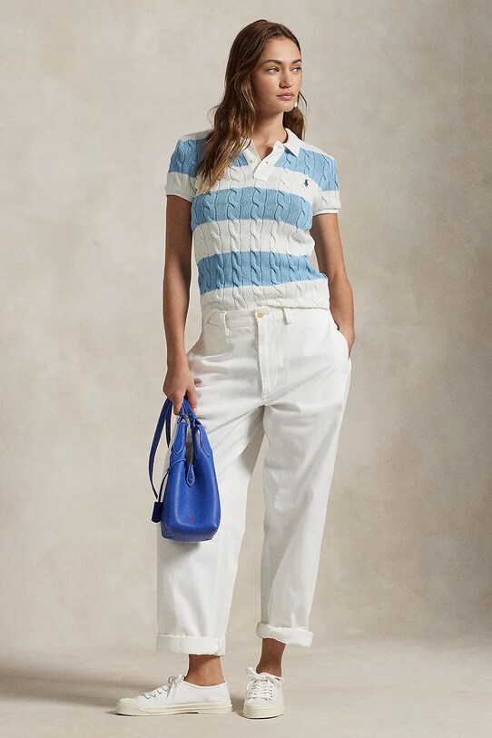 Odzież Polo Ralph Lauren sweter bawełniany 211943043 biały