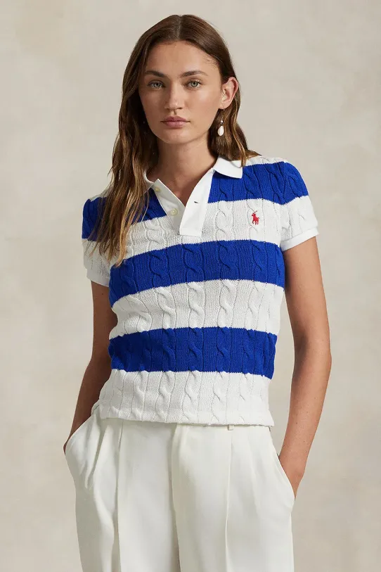 Bavlněný svetr Polo Ralph Lauren propínací bílá 211943043