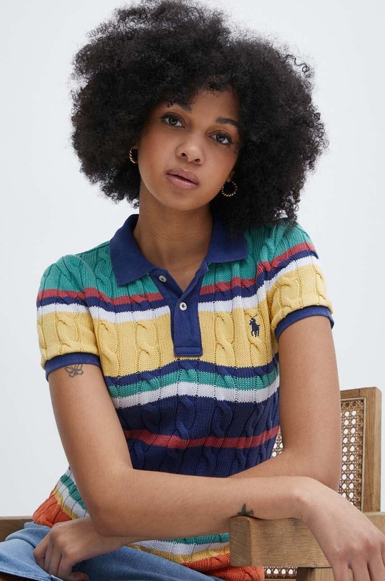 Polo Ralph Lauren pulover de bumbac grosime medie albastru 211943043