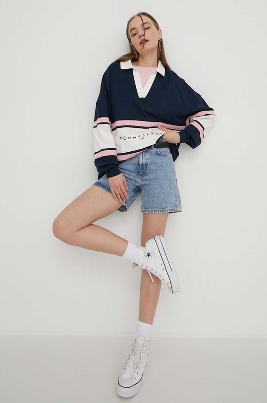 Tommy Jeans bluza bawełniana DW0DW17226 granatowy SS24