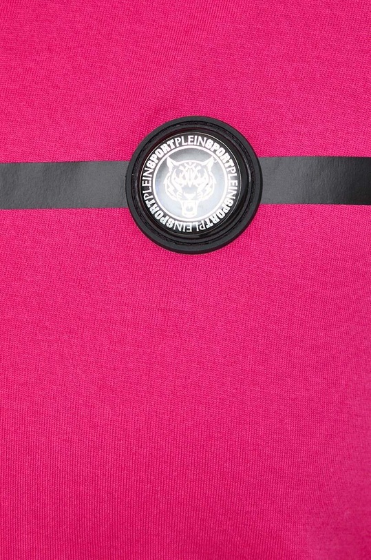 Βαμβακερό μπλουζάκι πόλο PLEIN SPORT SADC.WTK3079.SJY001N ροζ
