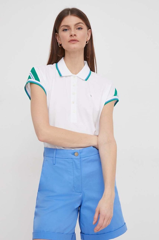 Polo tričko Tommy Hilfiger hladký bílá WW0WW41285