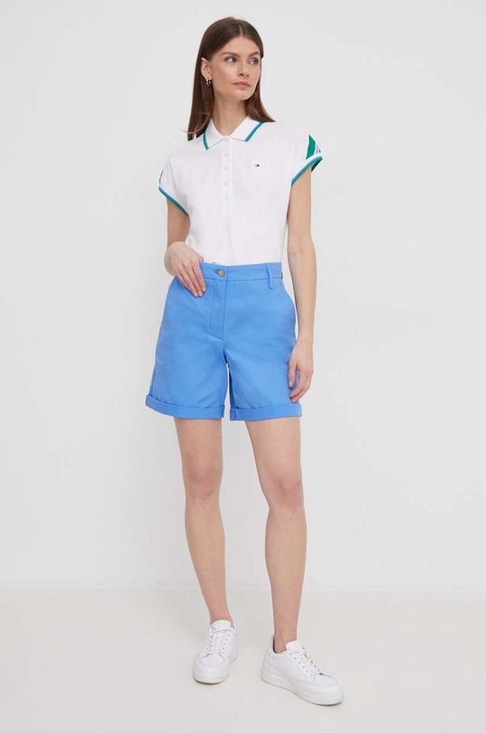 Polo tričko Tommy Hilfiger WW0WW41285 bílá SS24