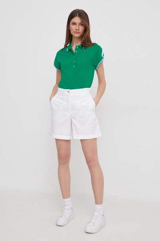 Polo tričko Tommy Hilfiger WW0WW41285 zelená SS24