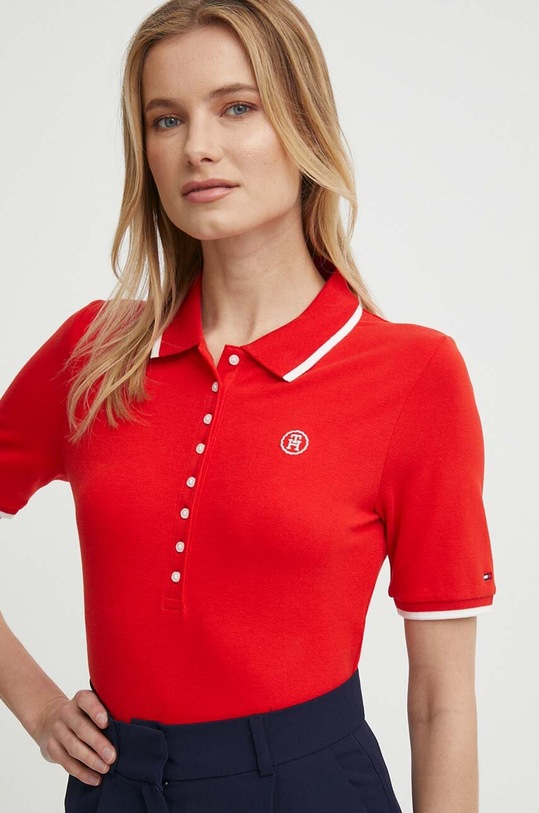 Polo tričko Tommy Hilfiger slim červená WW0WW41288