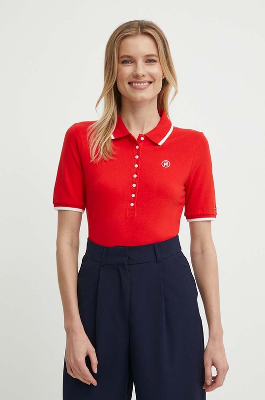 Polo tričko Tommy Hilfiger WW0WW41288 červená SS24