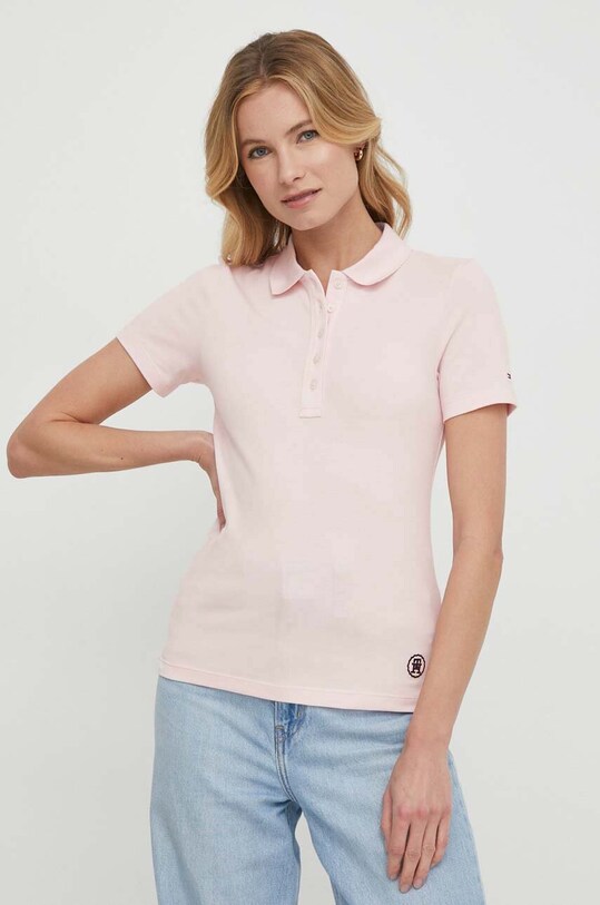 Îmbrăcăminte Tommy Hilfiger tricou polo WW0WW41890 roz