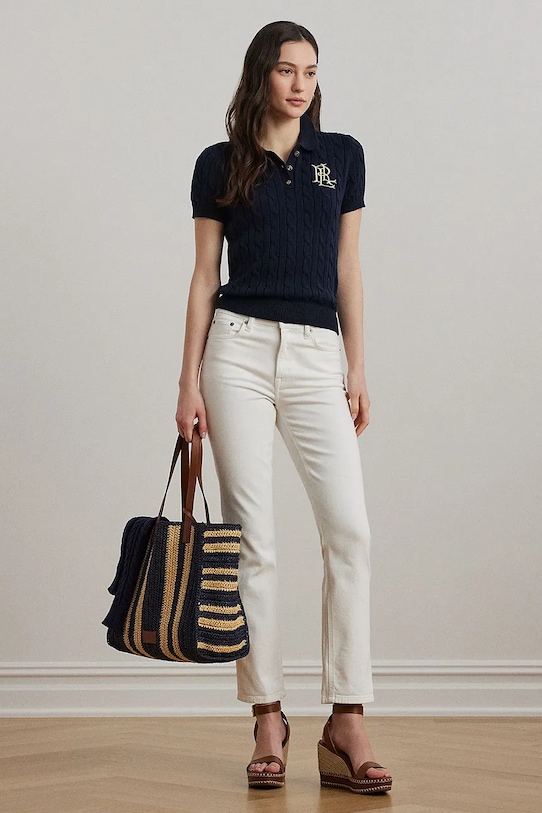 Odzież Lauren Ralph Lauren sweter bawełniany 200932224 granatowy