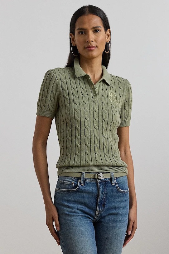 Lauren Ralph Lauren pulover de bumbac verde 200932224