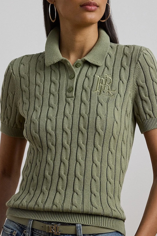 Lauren Ralph Lauren pulover de bumbac verde 200932224