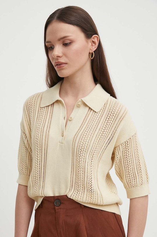 United Colors of Benetton sweter bawełniany bawełna beżowy 1394D300V